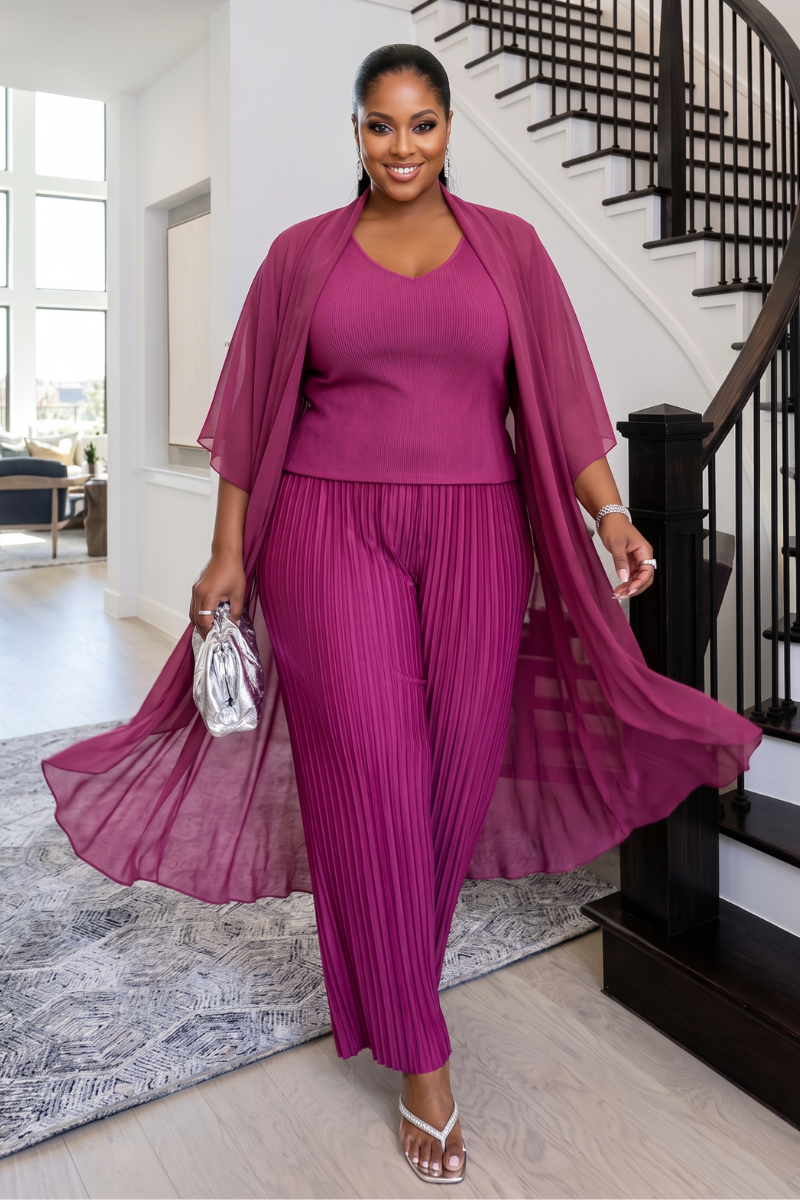 Kamari 3-PC Kimono & Pant Set
