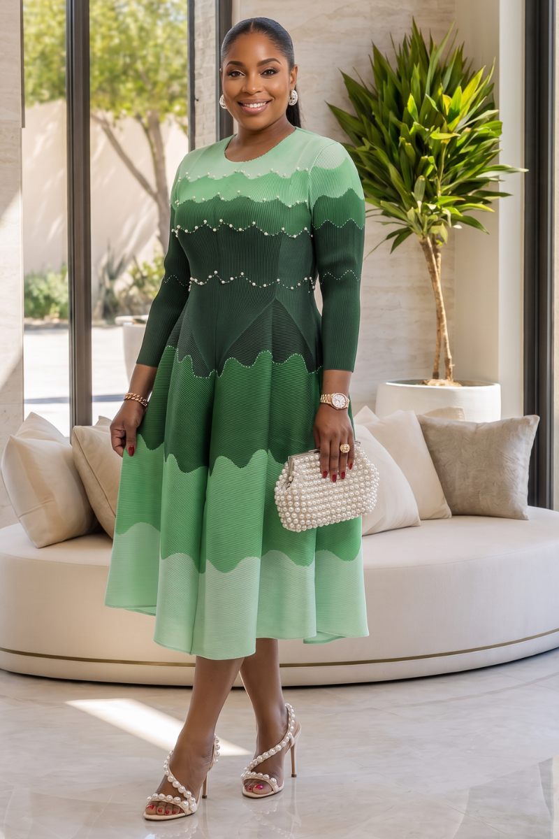 Mavis Bounce Dress -Green