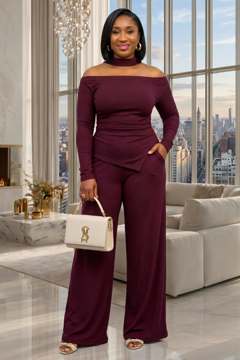 Kayla Set - Burgundy