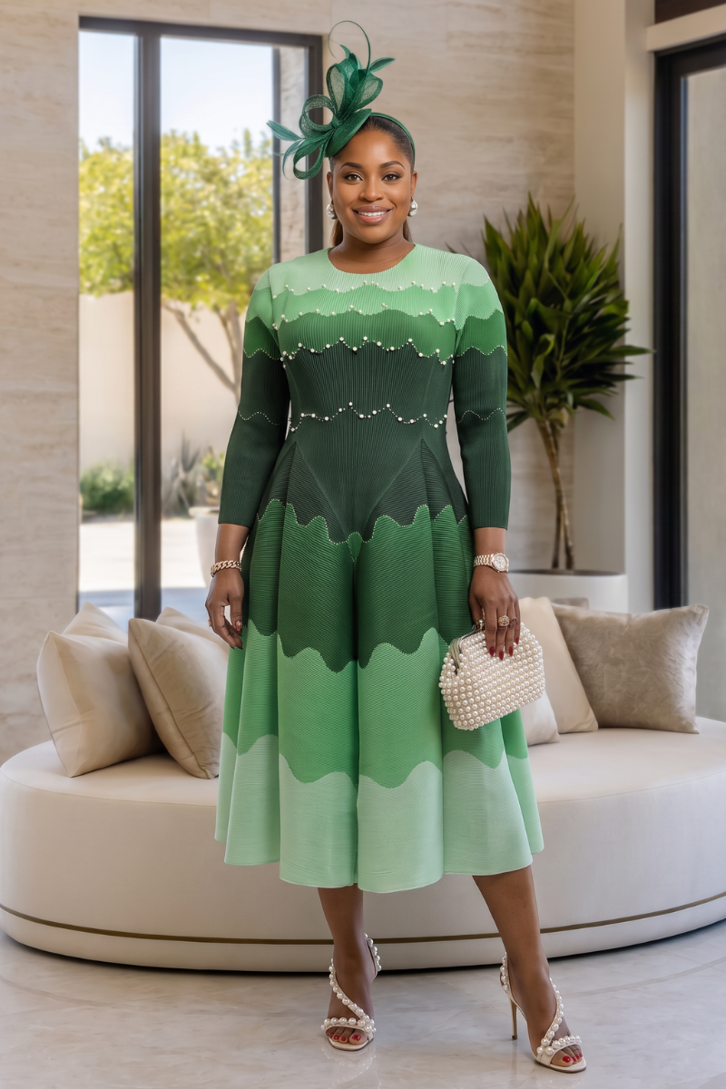 Mavis Bounce Dress -Green