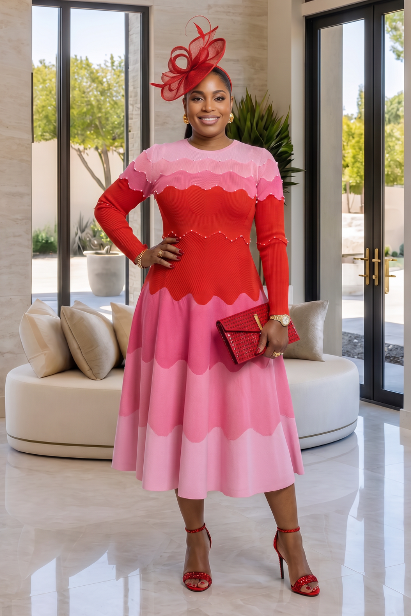 Mavis Bounce Dress -Red