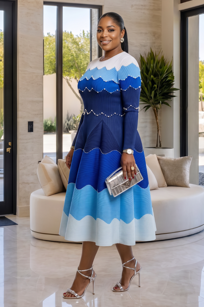 Mavis Bounce Dress -Blue