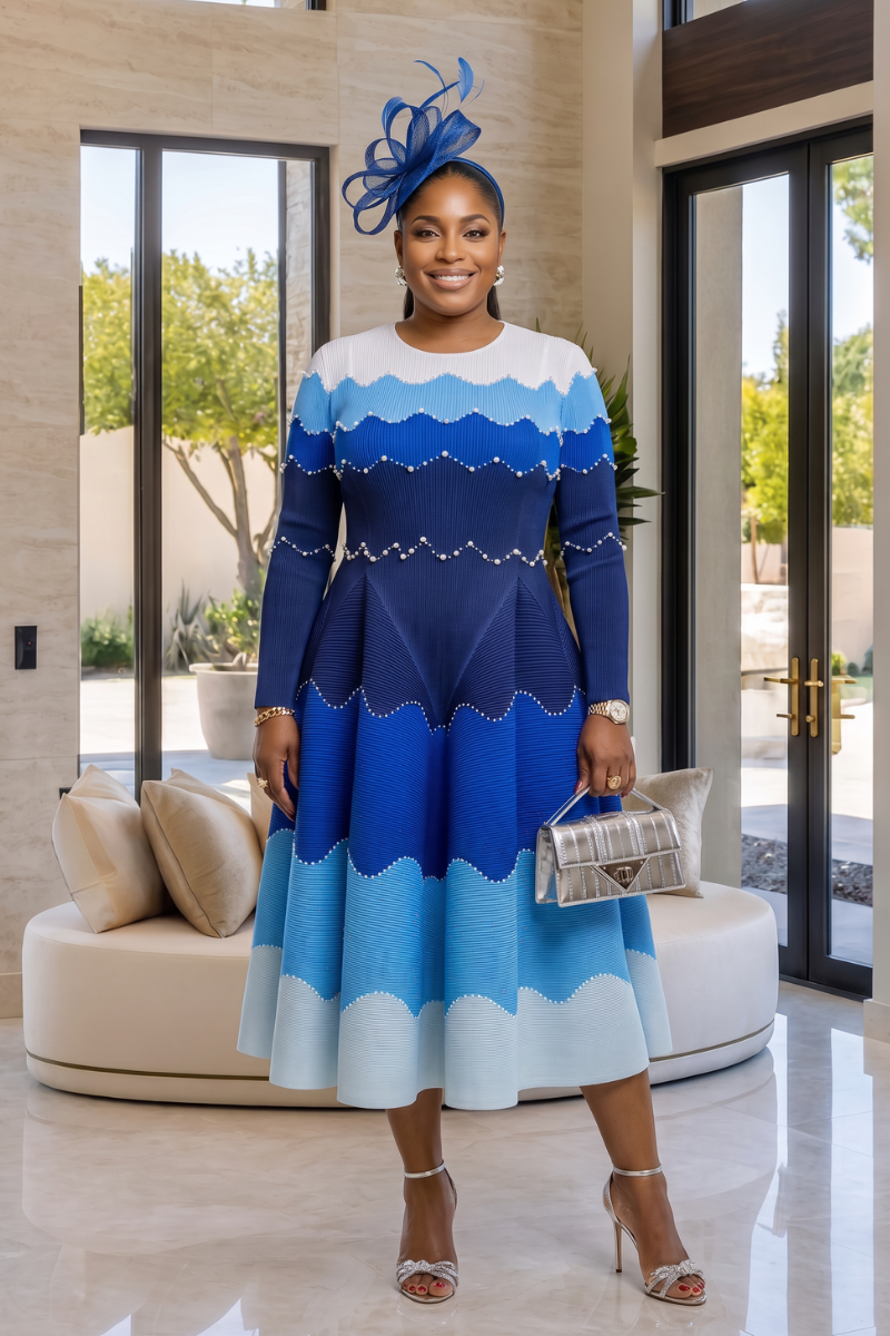 Mavis Bounce Dress -Blue