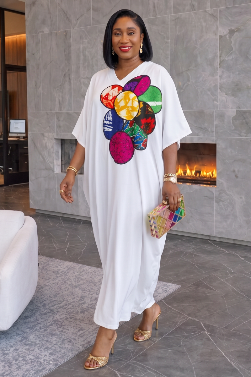 Sisi Patchwork Boubou -White