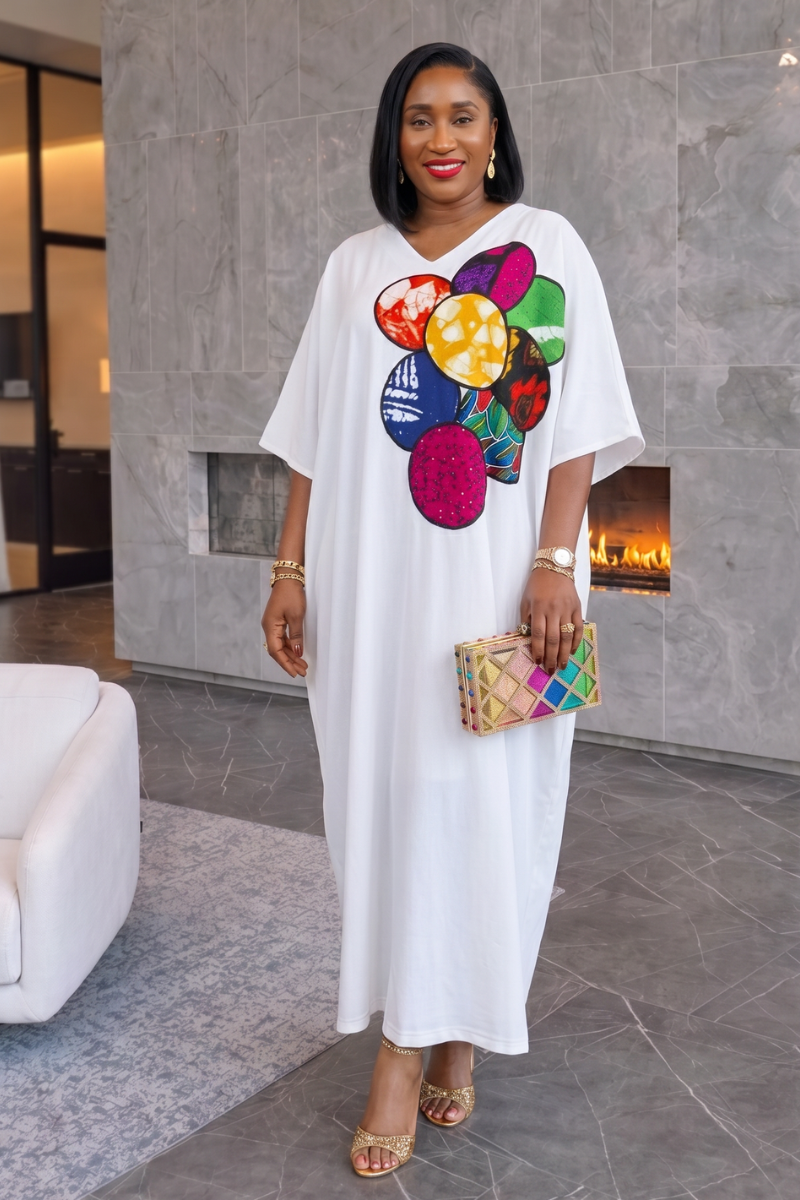 Sisi Patchwork Boubou -White