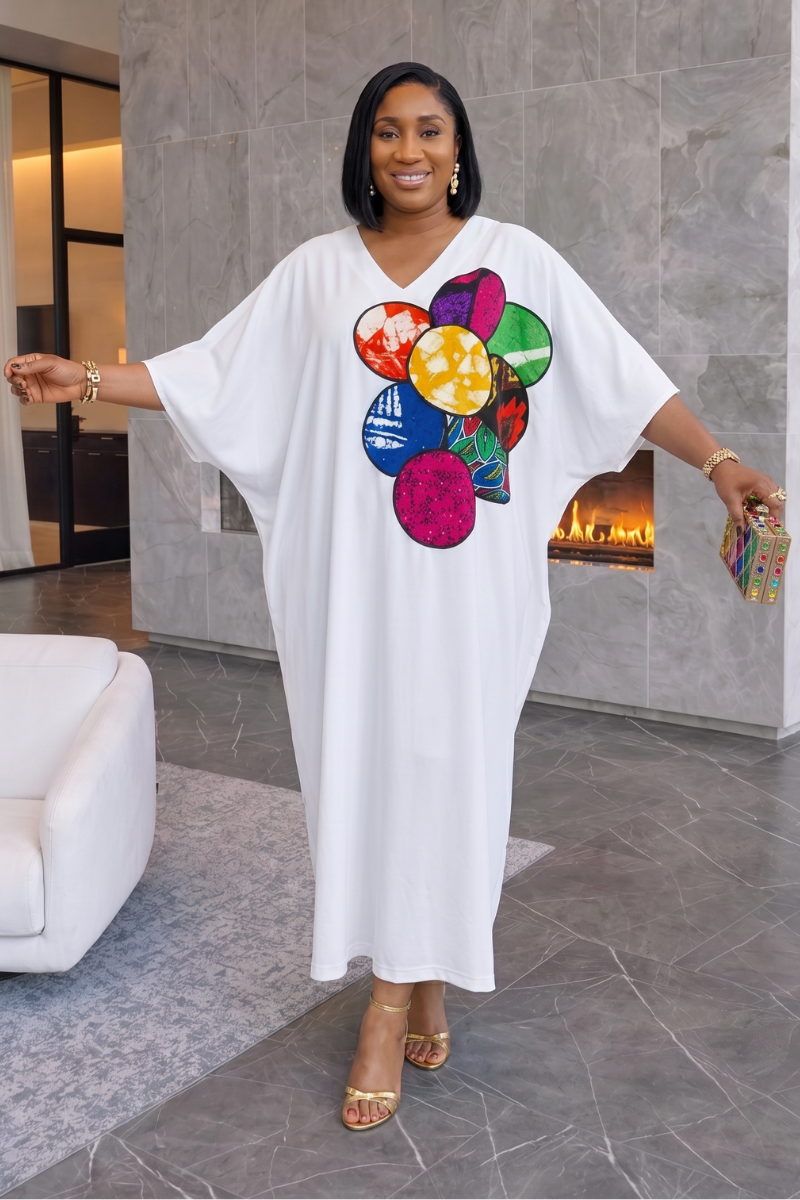 Sisi Patchwork Boubou -White