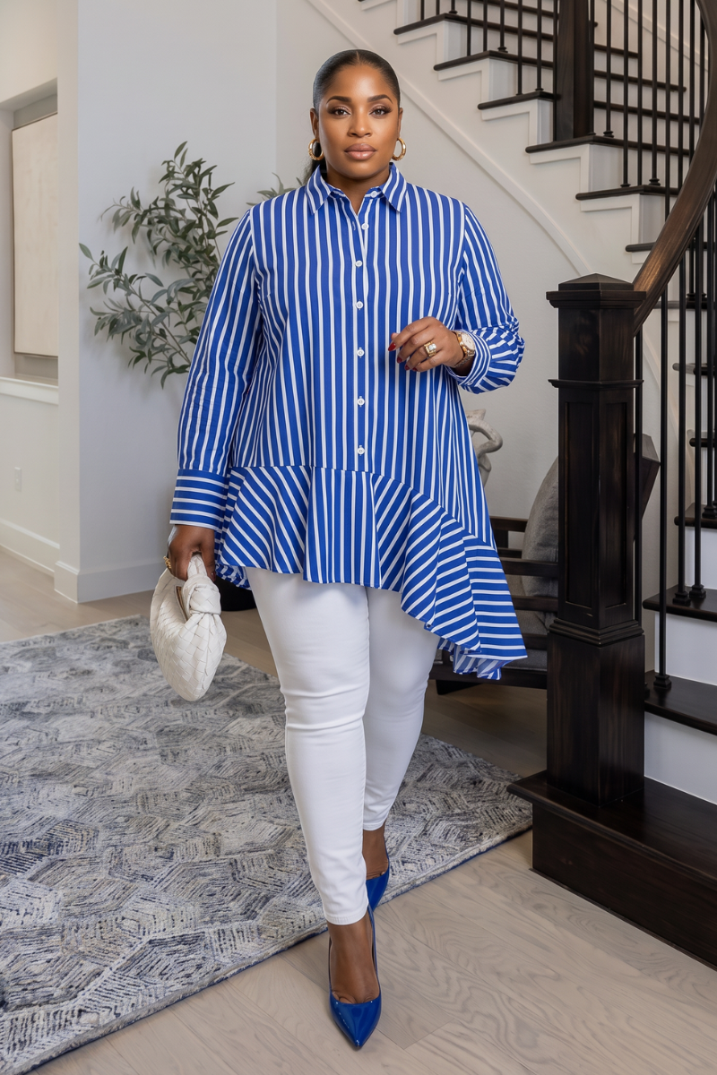 Tahlia Striped Asymmetrical Shirt