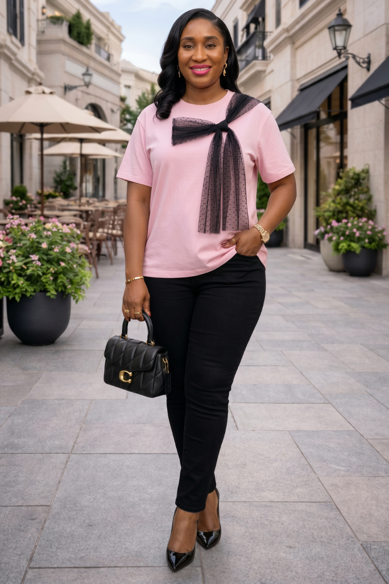 Mint Lace Bow T-Shirt
