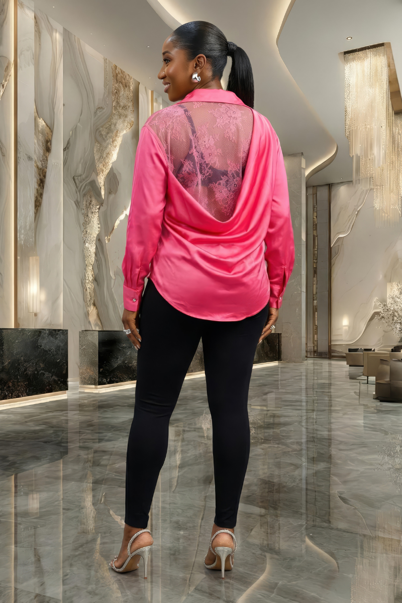 Mila Silk Lace Back Shirt