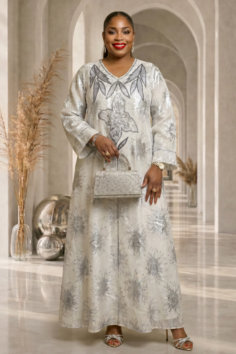 Noor Abaya Dress - White