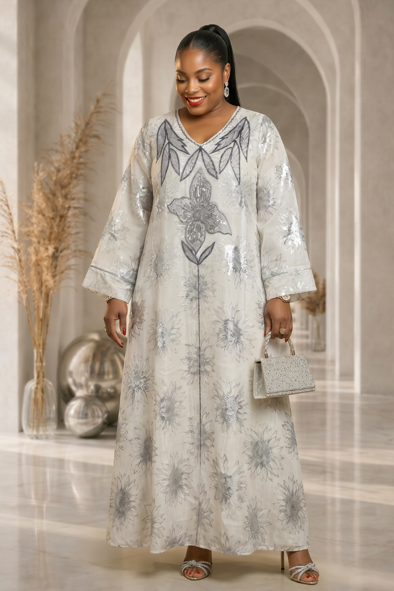 Noor Abaya Dress - White