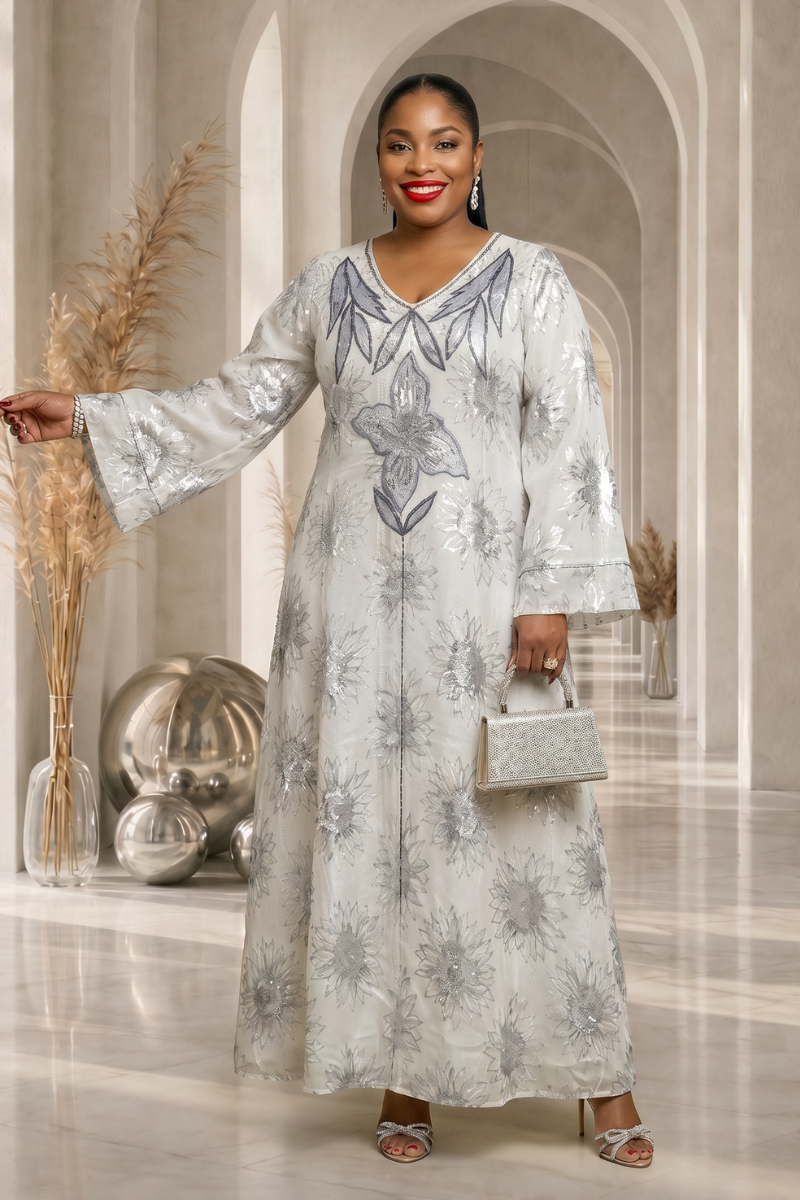 Noor Abaya Dress - White