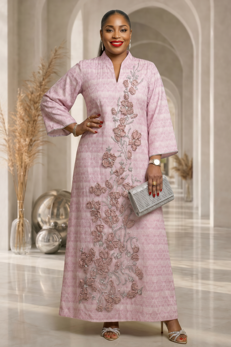 Layla Abaya Dress - Pink