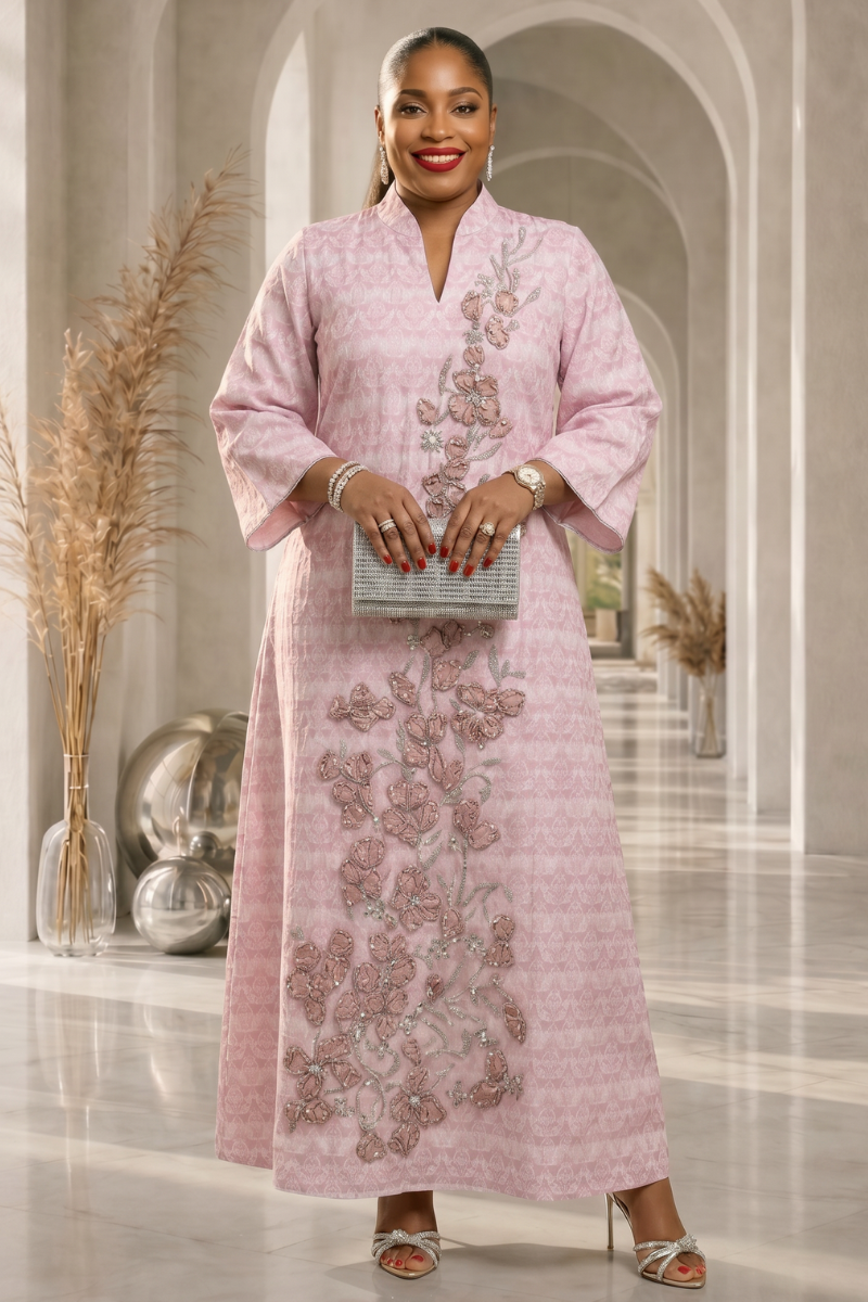 Layla Abaya Dress - Pink