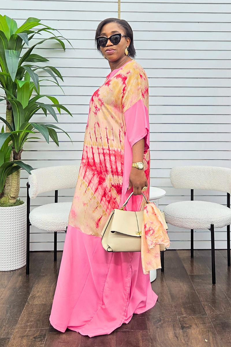 Tani Tie-Dye Boubou - Pink