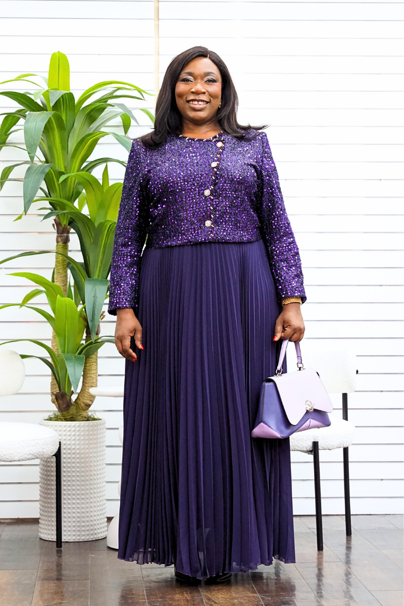 Phoenix Purple Jacket & Dress Set