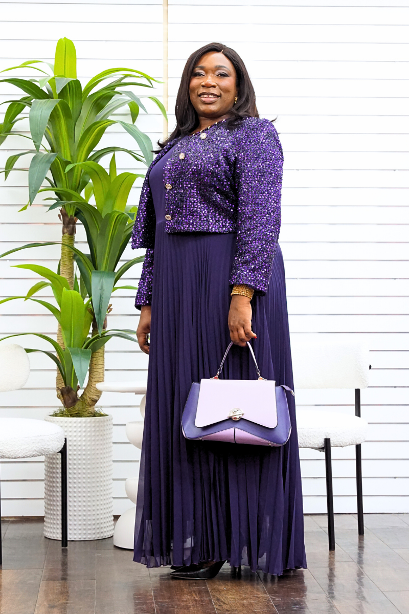 Phoenix Purple Jacket & Dress Set