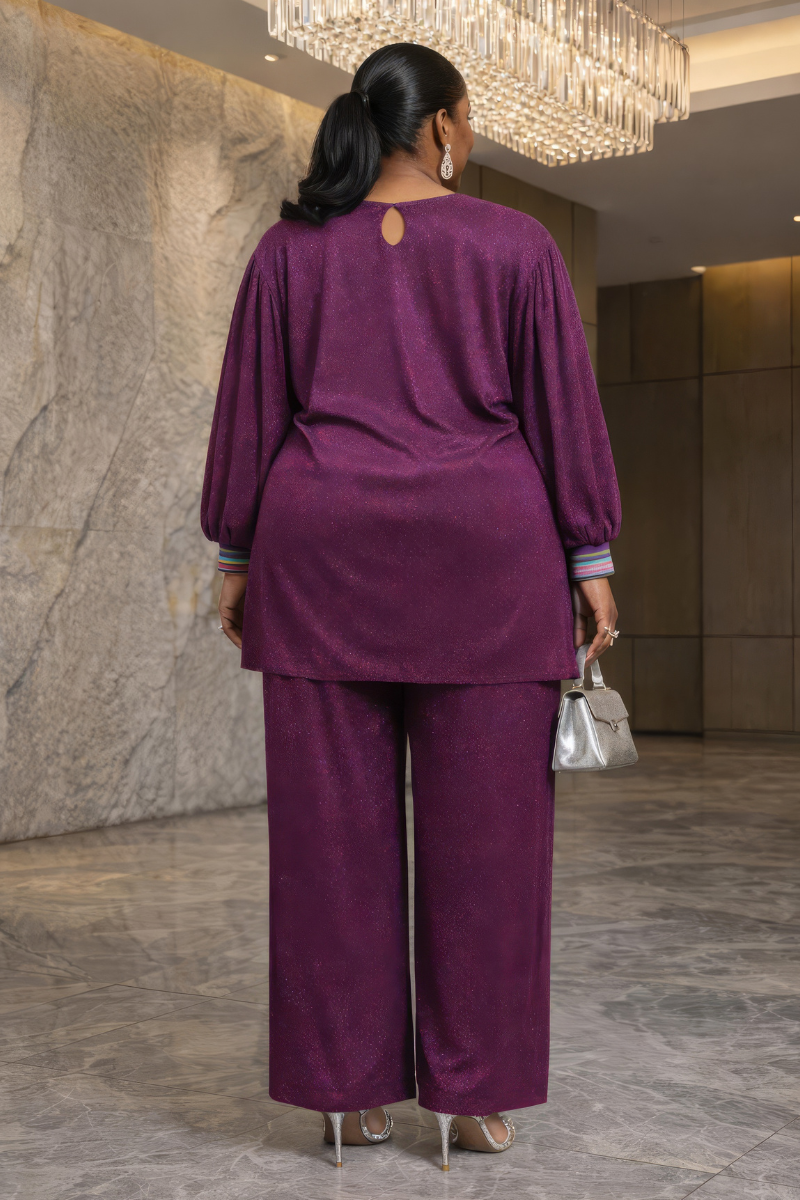 Jessy Shimmery 2pc Trouser Set