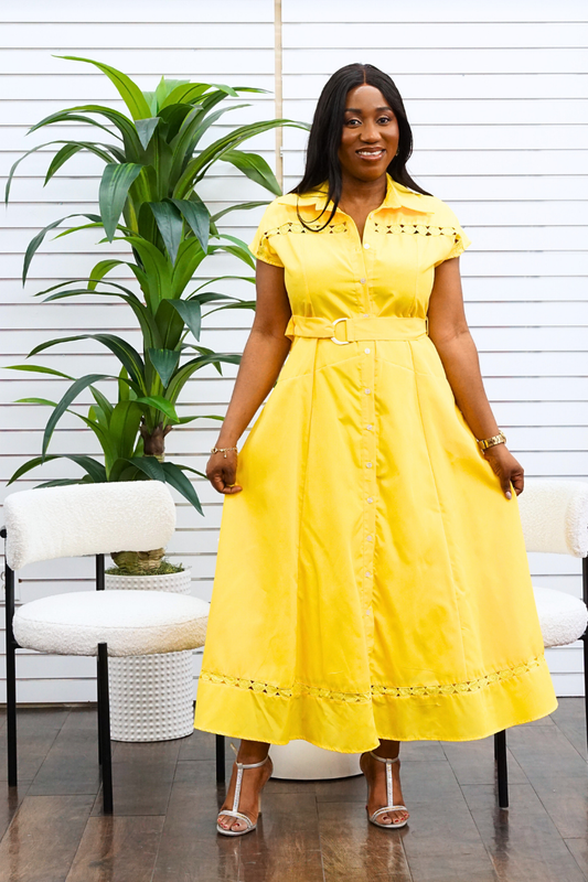Amara Belted Cotton Maxi Dress