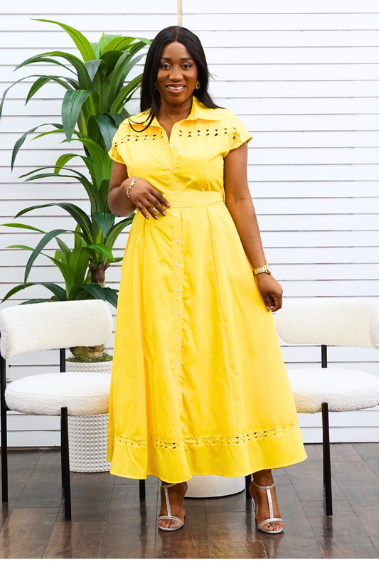Amara Belted Cotton Maxi Dress
