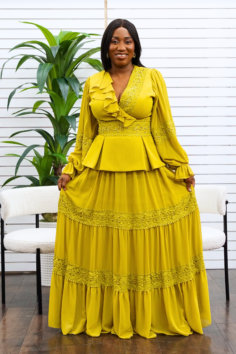 Korsh Peplum Maxi Dress