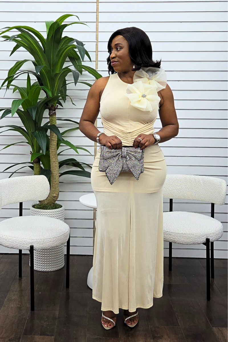 Kiara Ruched Dress - Ivory