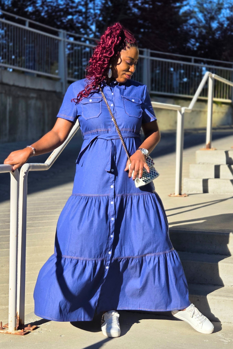 Raye Denim Maxi Dress