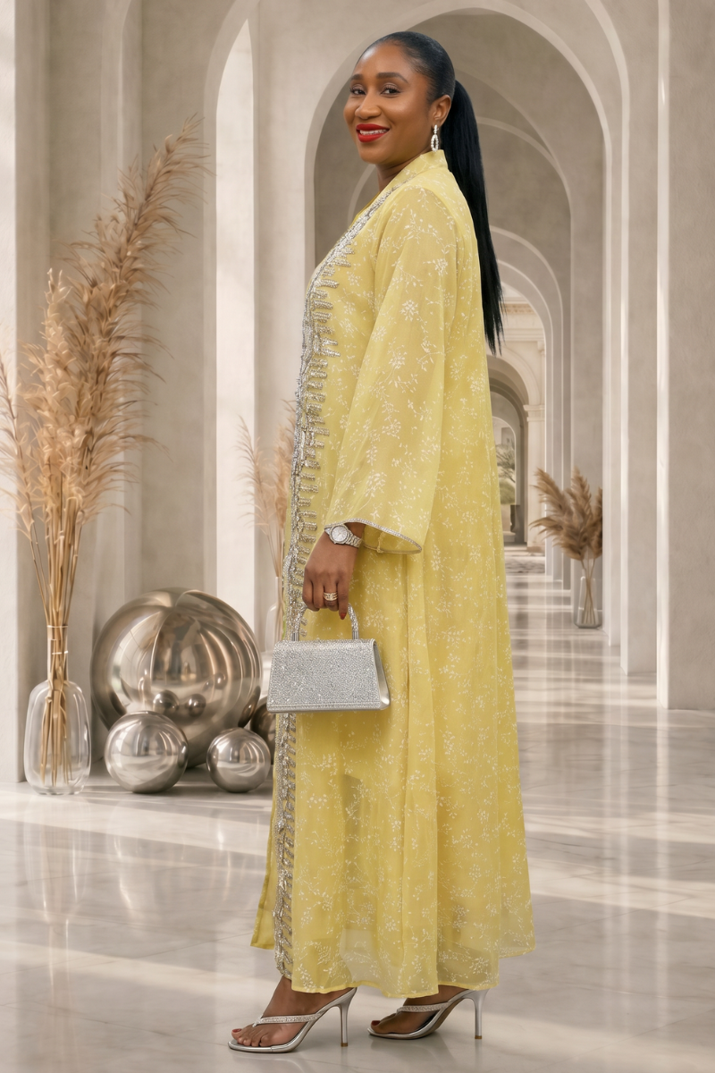 Shams Abaya Dress - Yellow