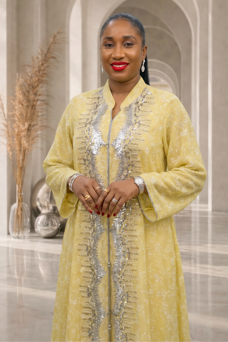 Shams Abaya Dress - Yellow