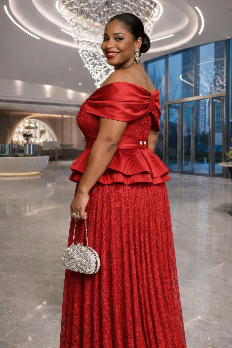Arabella Red Lacey Dress