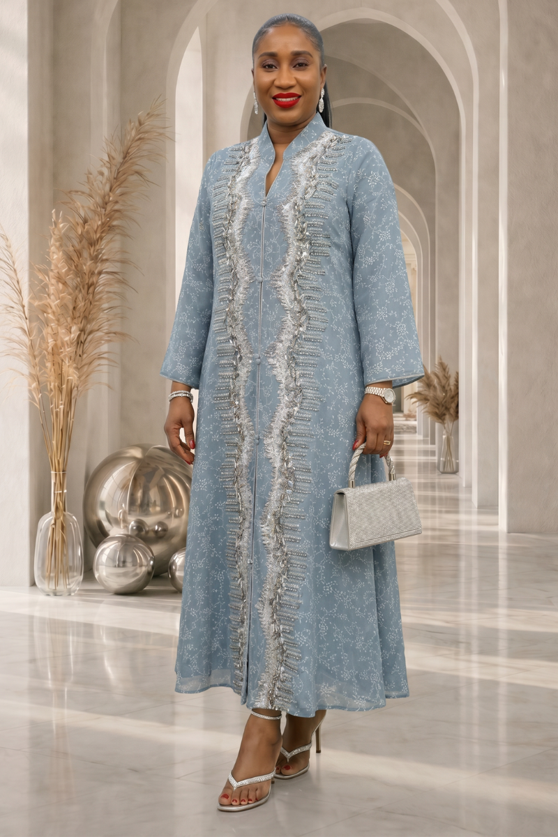 Yasmin Abaya Dress - Blue