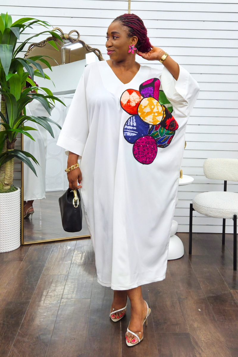 Sisi Patchwork Boubou -White