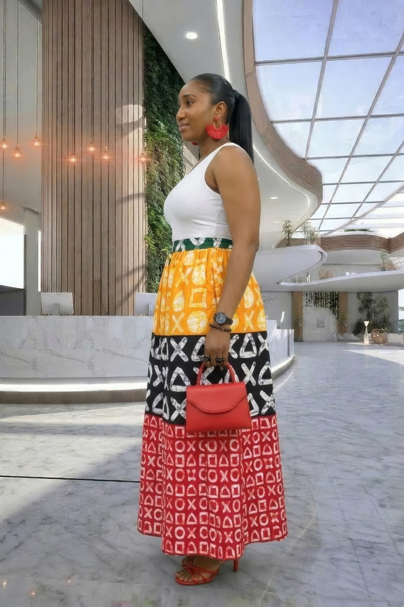 Makena African Print Maxi Skirt
