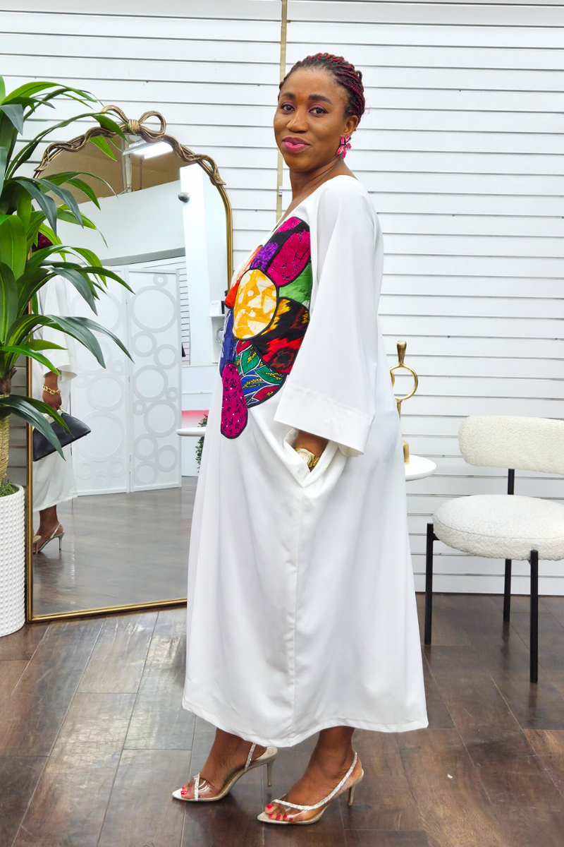 Sisi Patchwork Boubou -White