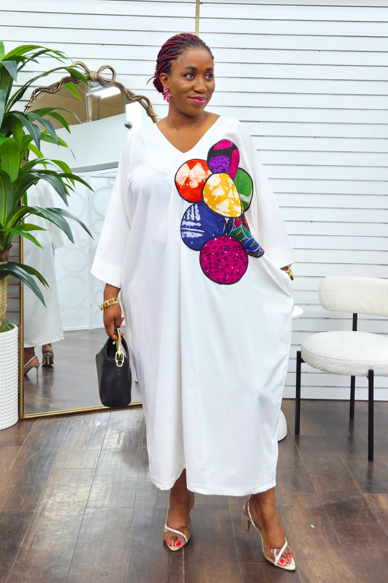 Sisi Patchwork Boubou -White