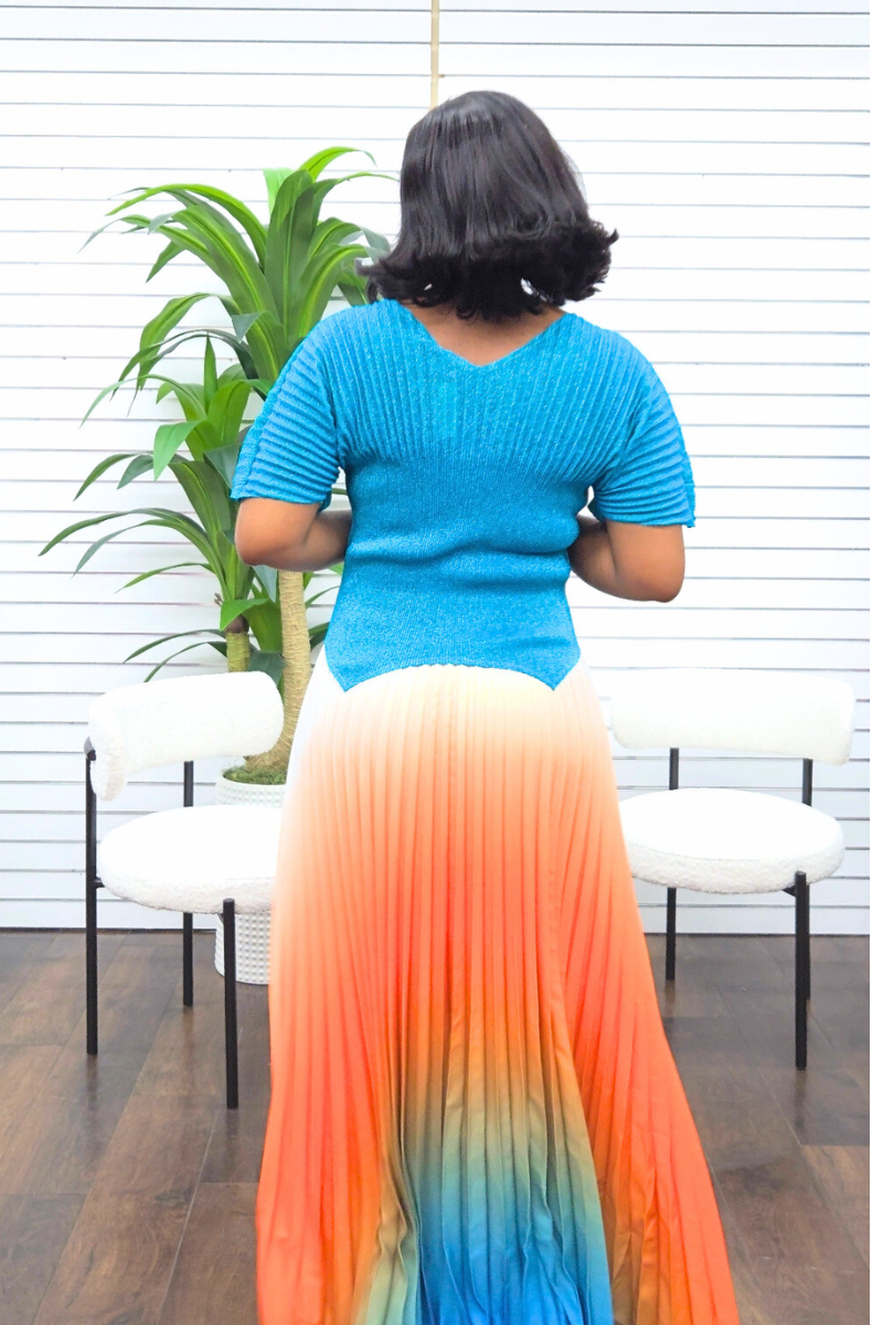 Lisa Skirt Set - Teal Blue