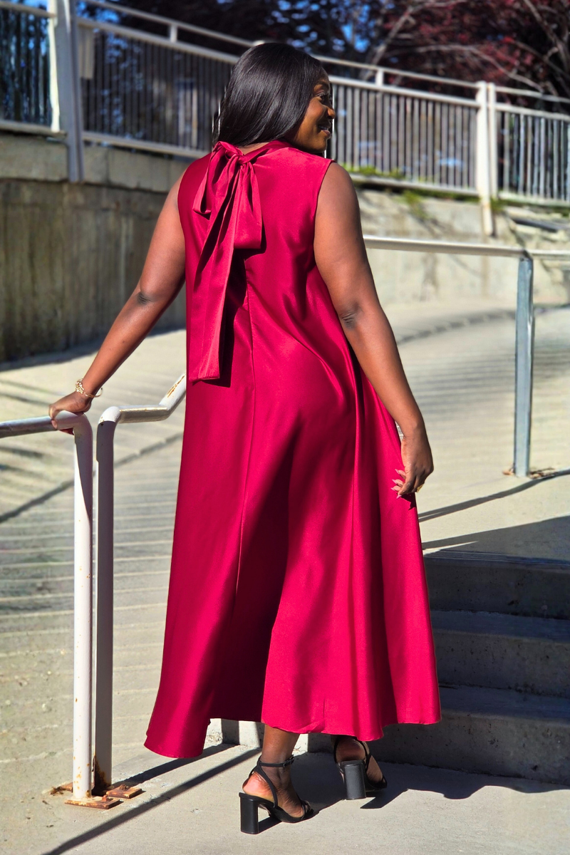 Alexa Silk Floral Patch Dress