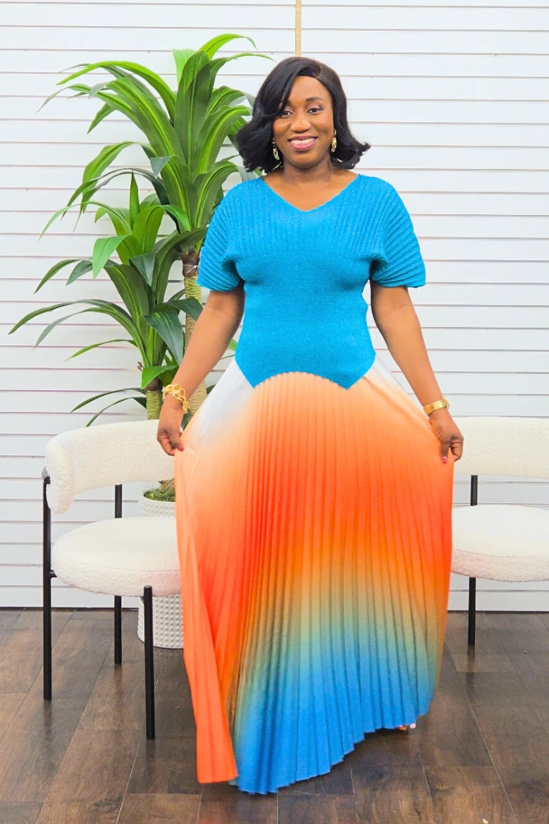 Lisa Skirt Set - Teal Blue