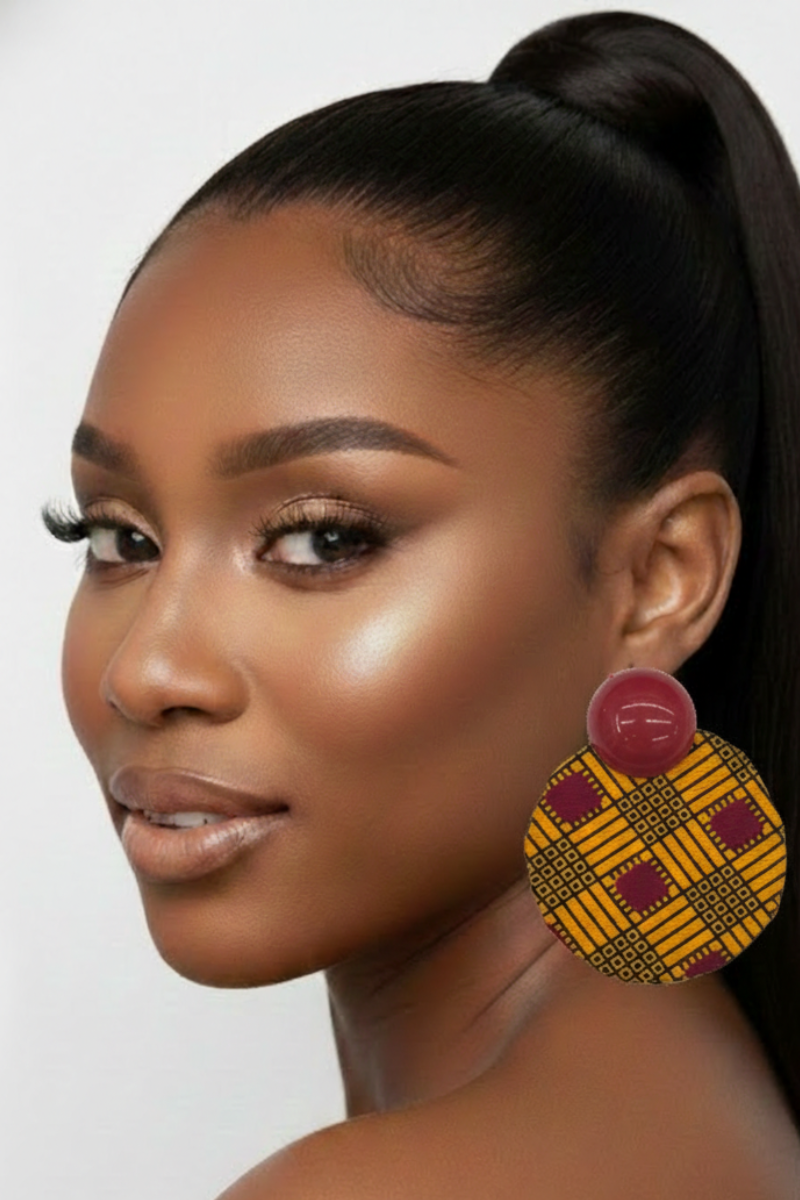 African Print Statement Earring