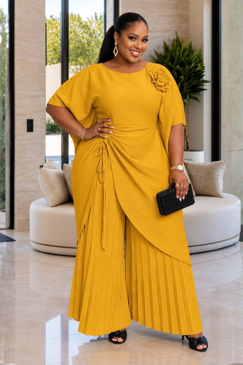 Kimora Tunic & Pant Set - Mustard Yellow