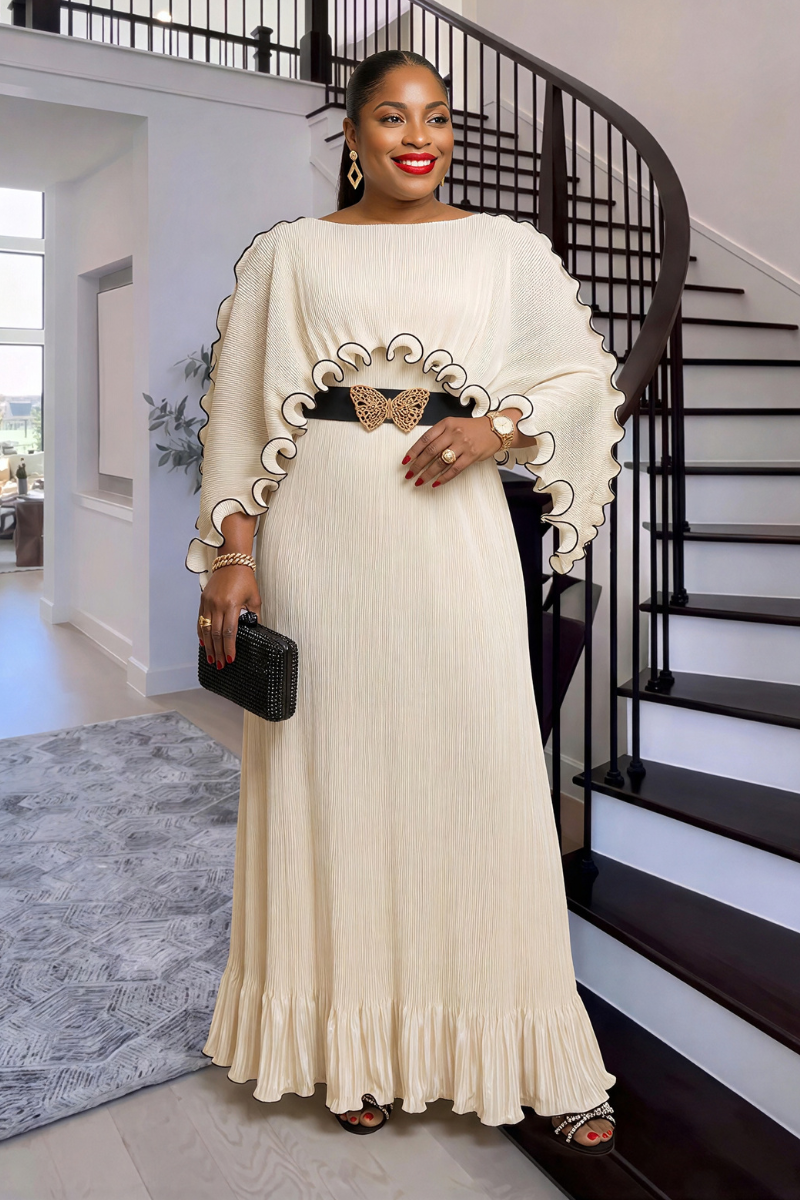 Ravelle Ruffle  Plisse Dress