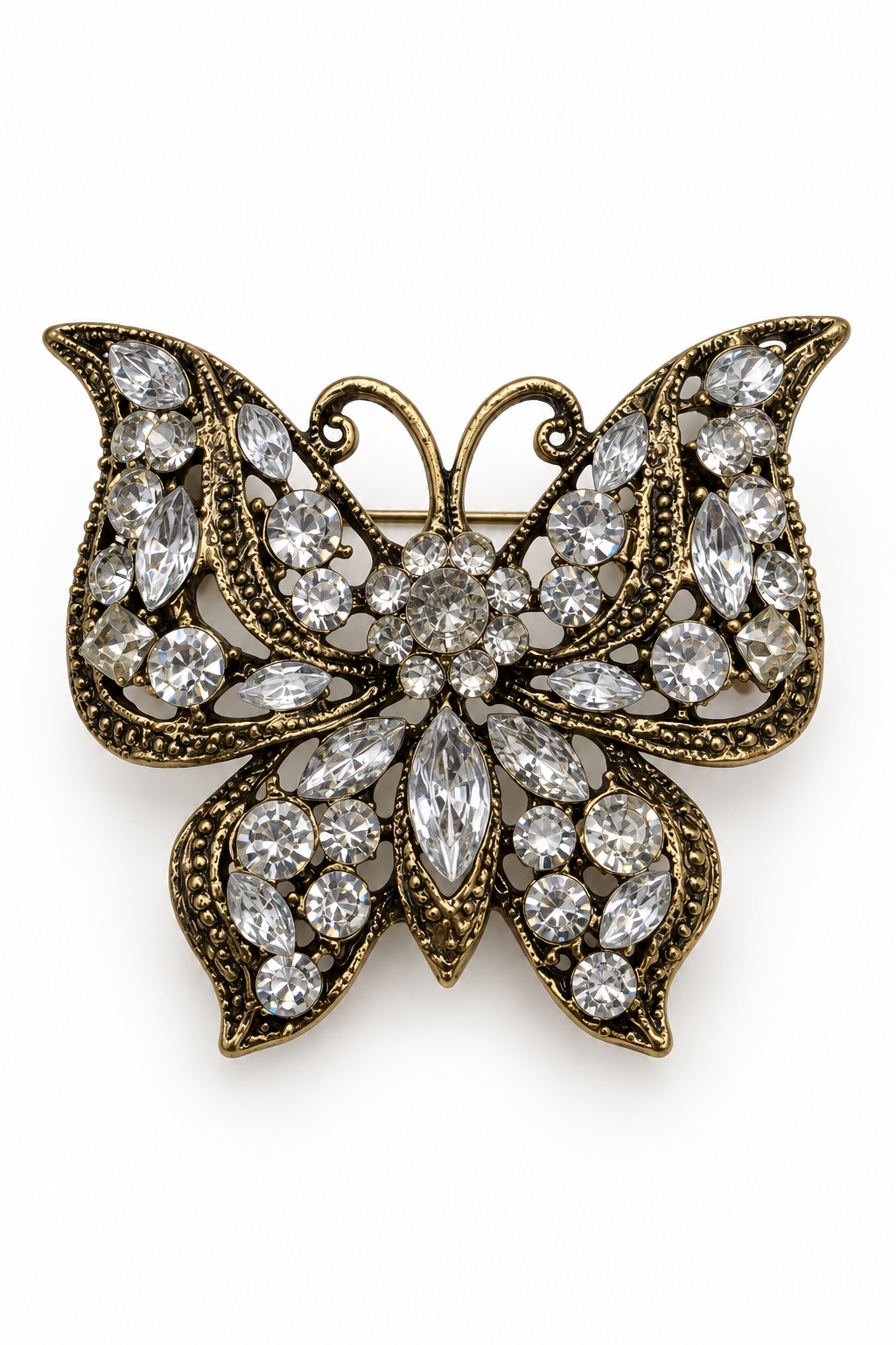 Crystal Butterfly Brooch