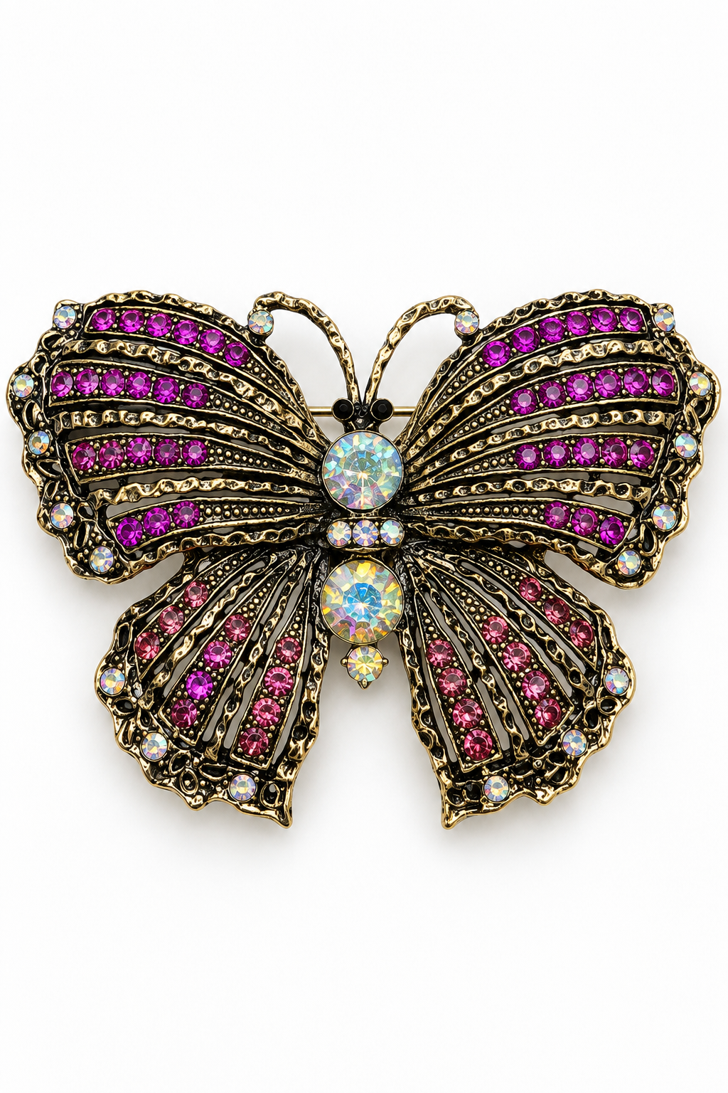 Amiriel Pink Crystal Butterfly Brooch