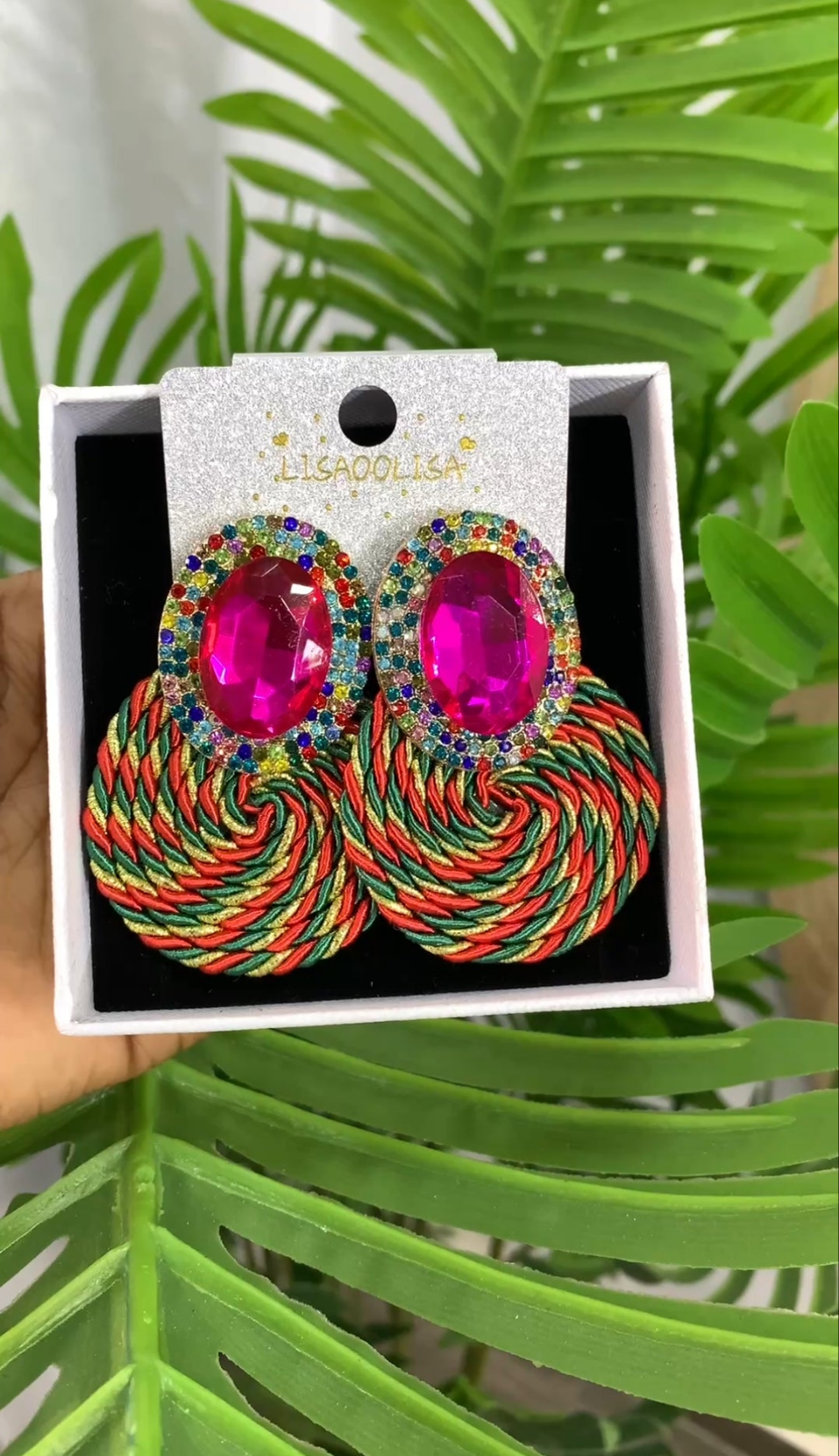 Woven Crystal Encrusted Earrings