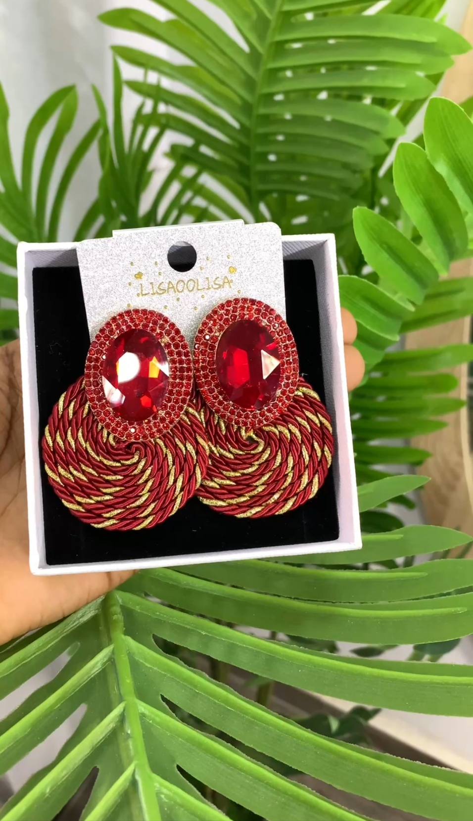 Woven Crystal Encrusted Earrings