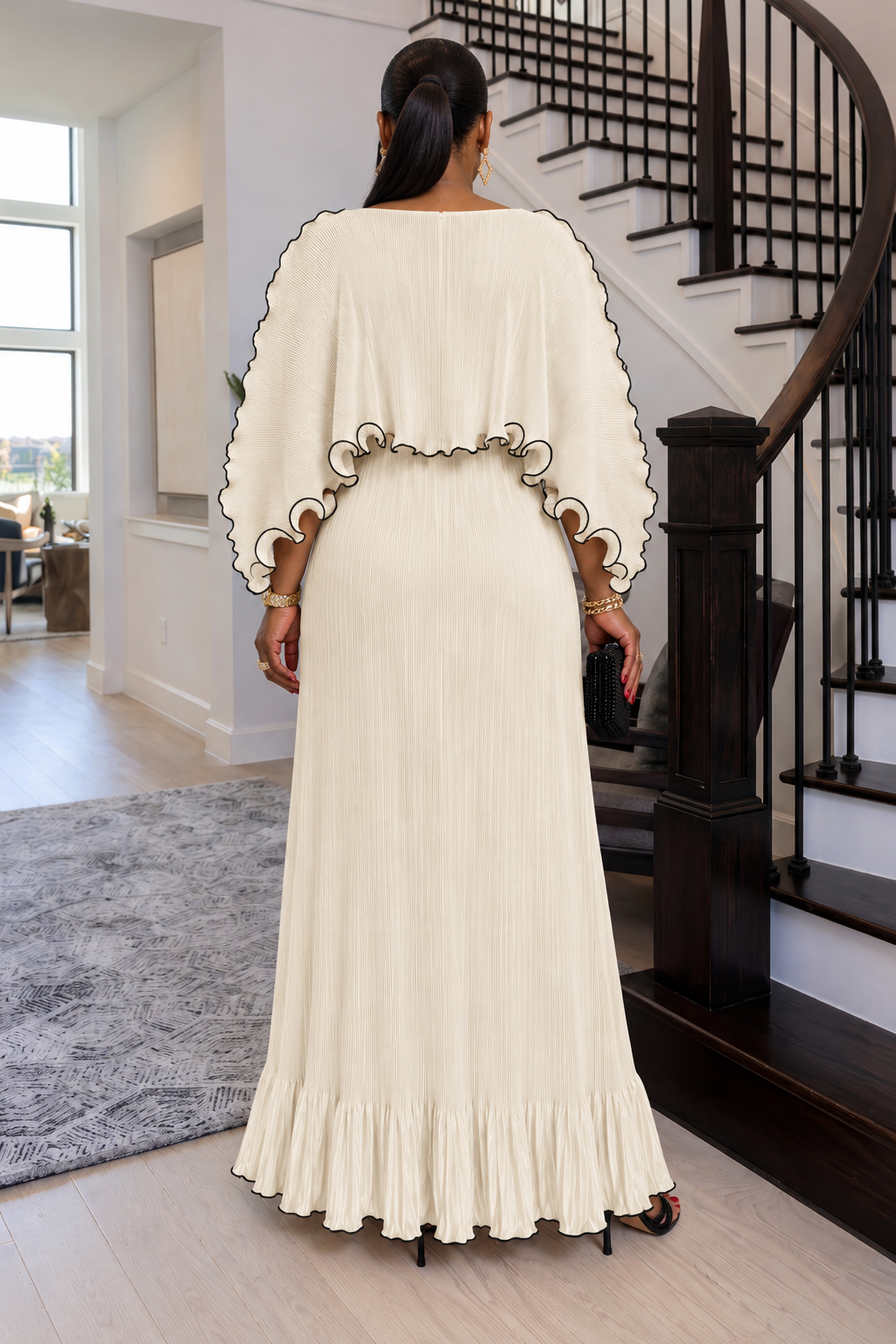 Ravelle Ruffle  Plisse Dress