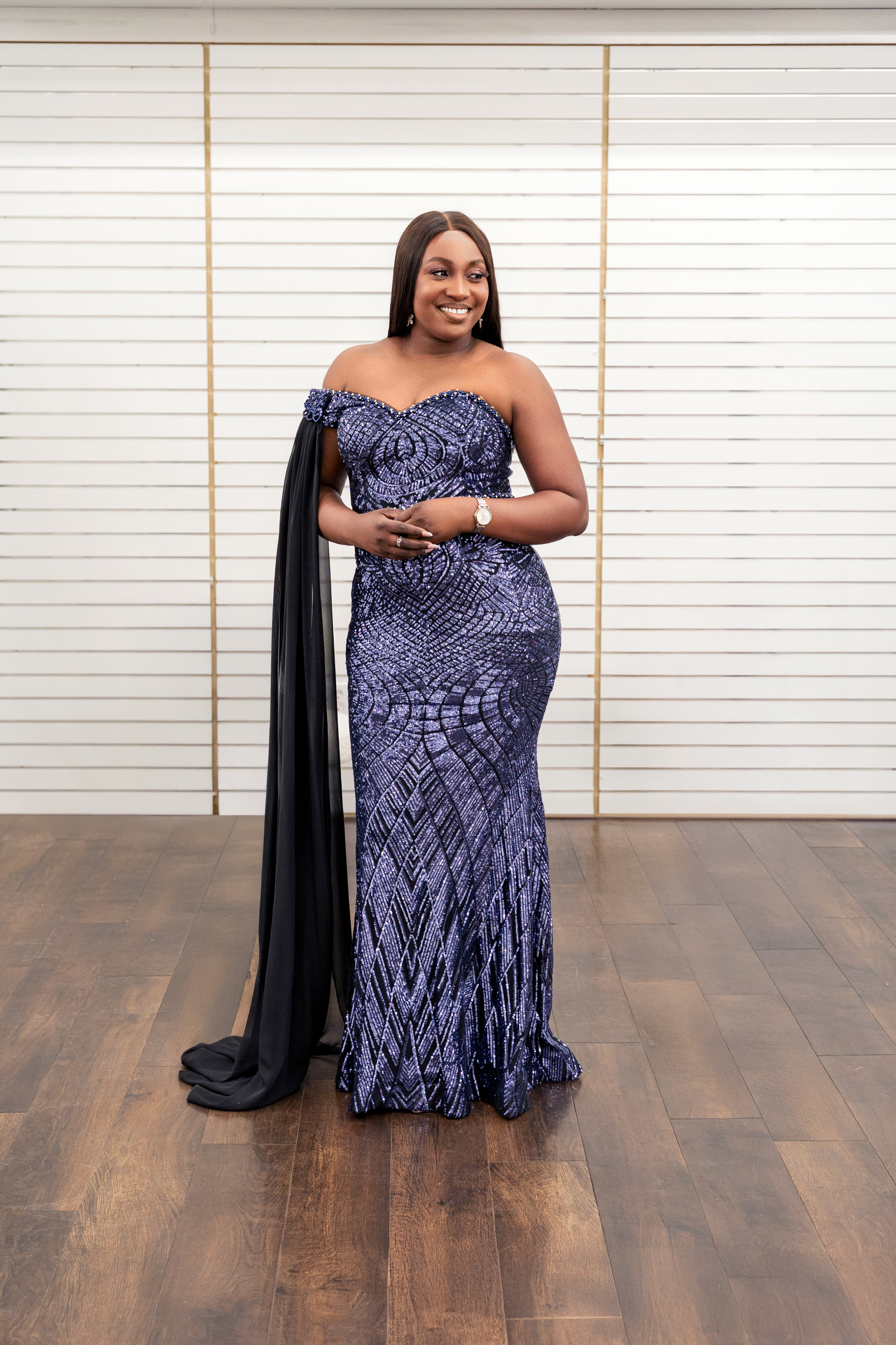 Ivana Glistening Elegance: One-Shoulder Sequin Dress