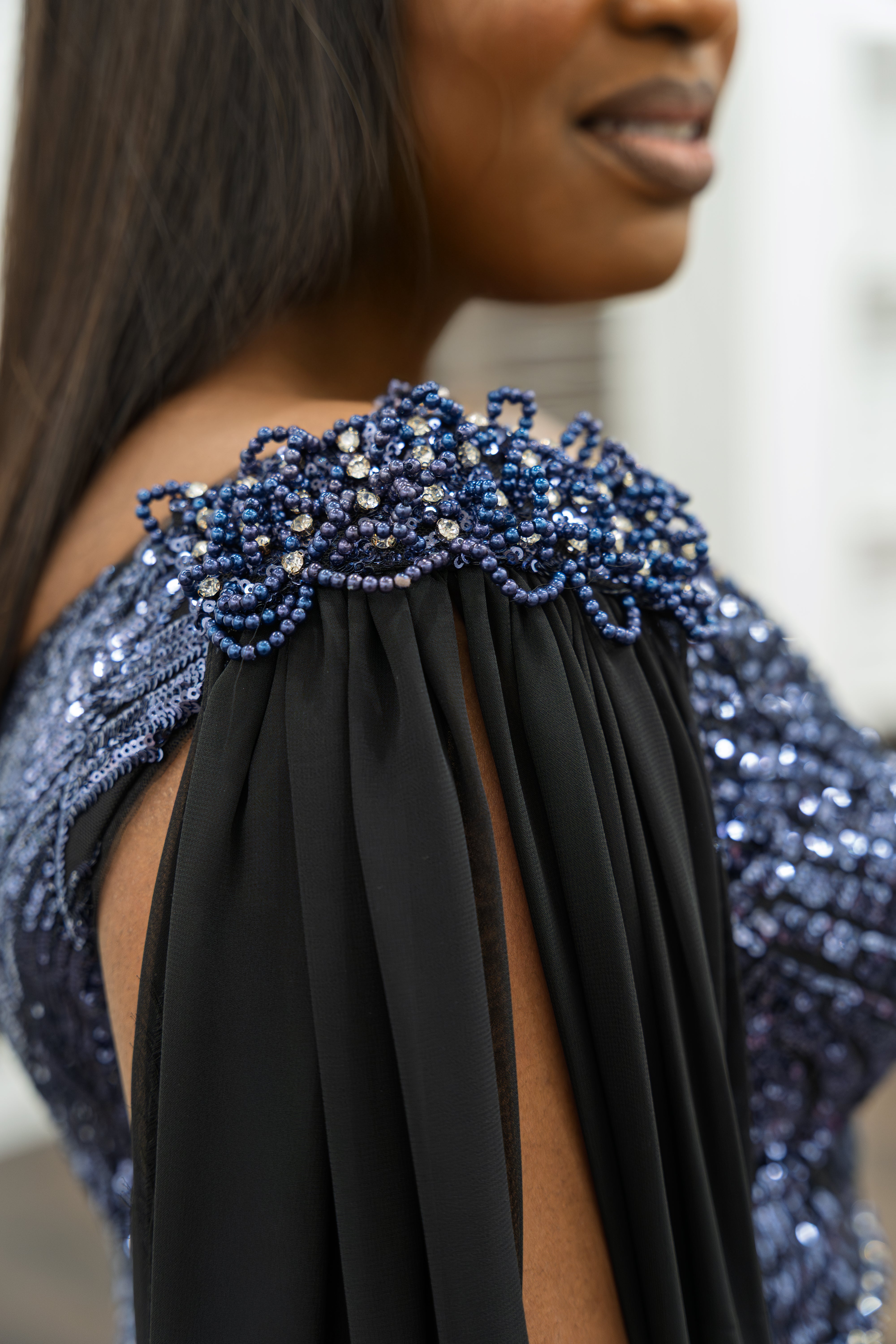 Ivana Glistening Elegance: One-Shoulder Sequin Dress