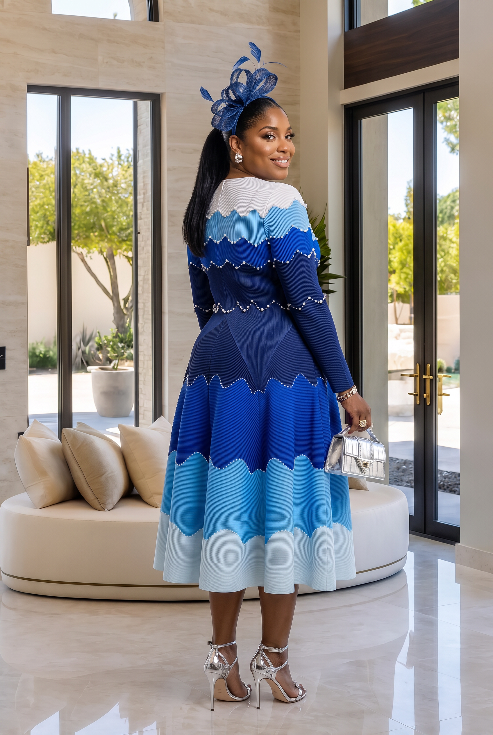 Mavis Bounce Dress -Blue